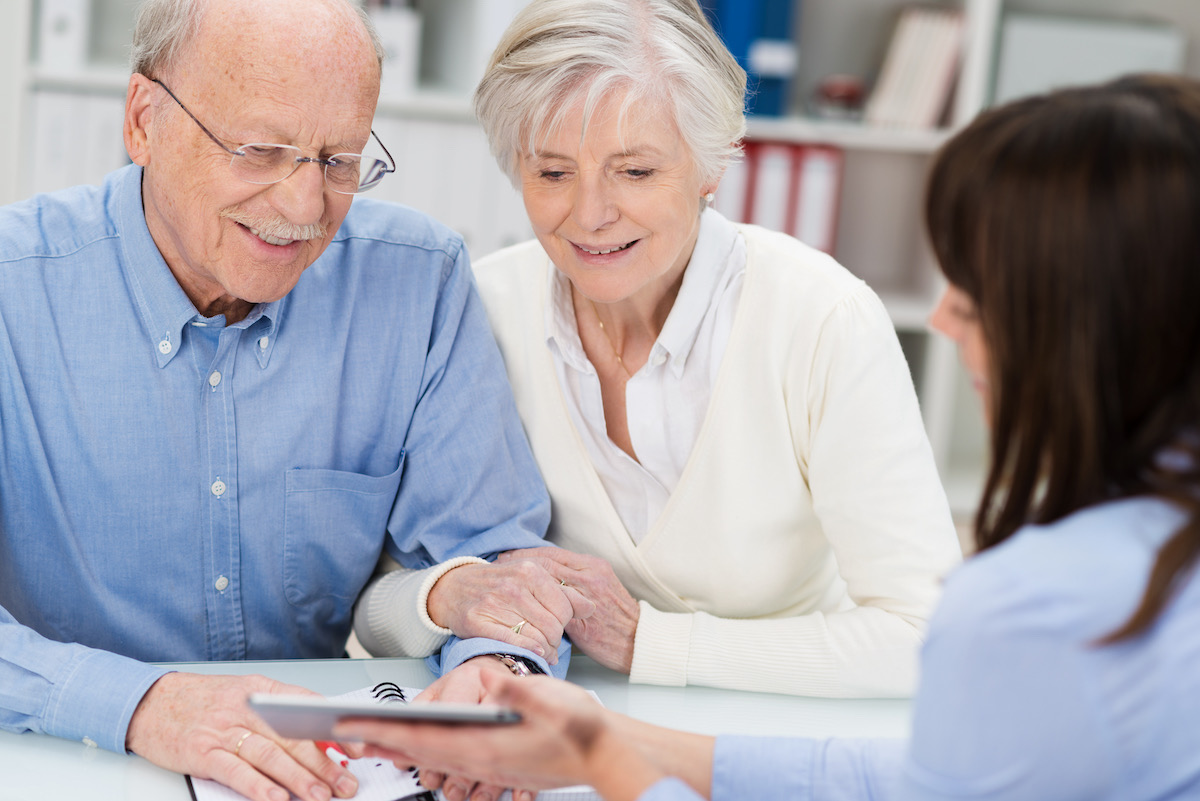Pensioners getting retirement advice
